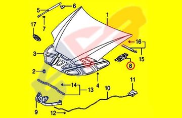 EDGE 07-14 FLEX 09-17 HOOD HINGE RH