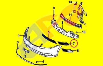 w//o Fog Lights FORTE 10-13 FOG LAMP COVER RH Hatchback//Sedan