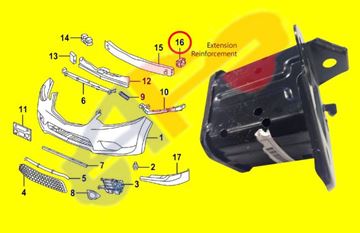 Picture of BRACKET (REINFORCEMENT EXTENTION) 09-14 FT LH BUM SDN/11-14 WGN TSX