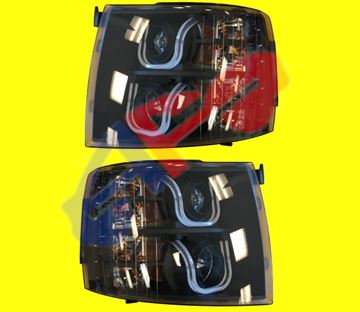 Picture of HEAD LAMP 07-13 SET U-BAR BLK SILVERADO